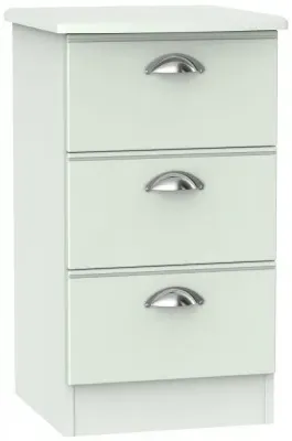 Victoria 3 Drawer Bedside Cabinet - Grey image