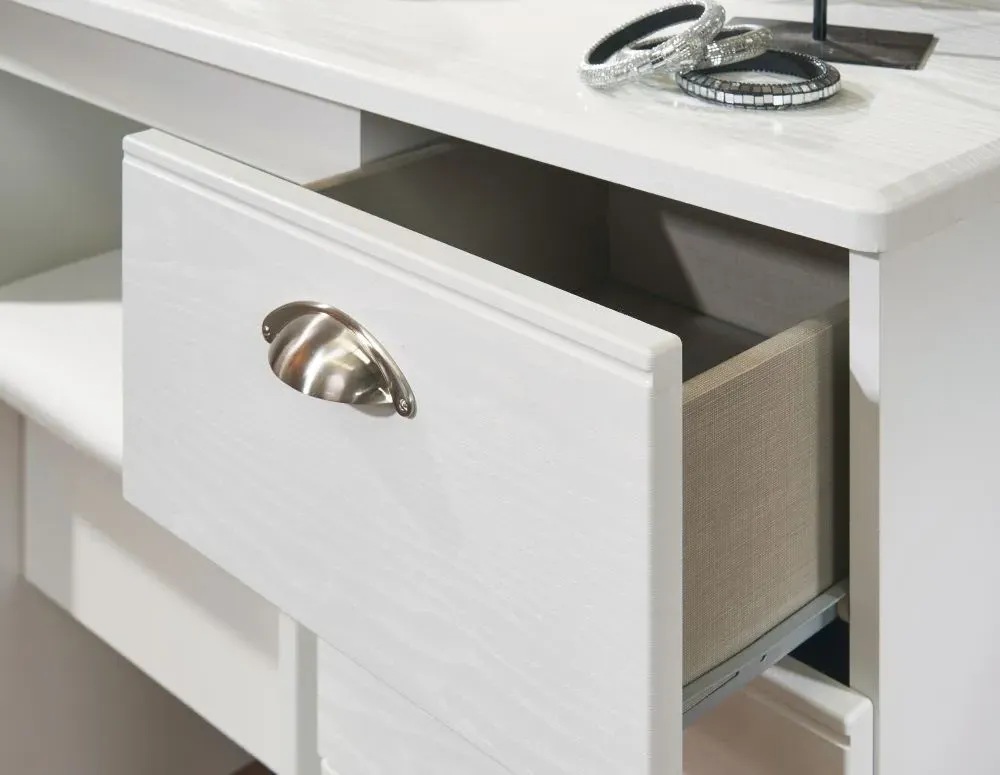 Victoria 3-Drawer Bedside Cabinet - White Ash