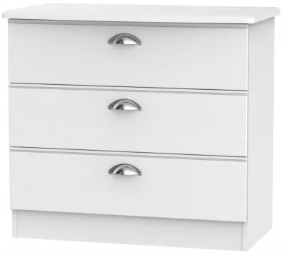 Victoria 3 Drawer Chest - White Ash