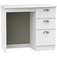 Victoria 3 Drawer Single Dressing Table - White Ash