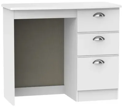 Victoria 3 Drawer Single Dressing Table - White Ash