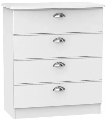 Victoria 4 Drawer Chest - White Ash