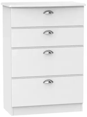 Victoria 4 Drawer Deep Chest - White Ash image