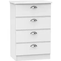 Victoria 4 Drawer Midi Chest - White Ash