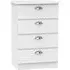 Victoria 4 Drawer Midi Chest - White Ash