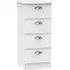 Victoria 4 Drawer Narrow Chest - White Ash