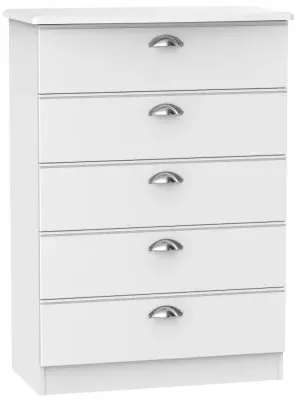 Victoria 5 Drawer Chest - White Ash