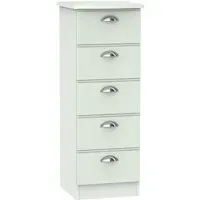Victoria 5 Drawer Narrow Chest - Grey