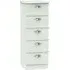 Victoria 5 Drawer Narrow Chest - Grey