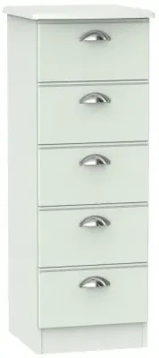 Victoria 5 Drawer Narrow Chest - Grey image