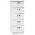 Victoria 5 Drawer Narrow Chest - White Ash