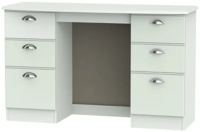 Victoria 6 Drawer Double Dressing Table - Grey