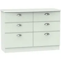 Victoria 6 Drawer Midi Chest - Grey Matt