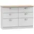 Victoria 6 Drawer Midi Chest - Grey, Riviera Oak