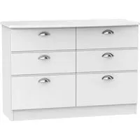 Victoria 6 Drawer Midi Chest - White Ash