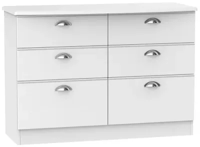 Victoria 6 Drawer Midi Chest - White Ash image