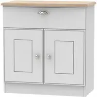 Victoria Compact Sideboard - Grey, Oak