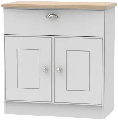 Victoria Compact Sideboard - Grey, Oak