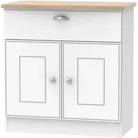 Victoria Compact Sideboard - White, Oak