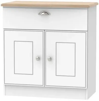 Victoria Compact Sideboard - White, Oak