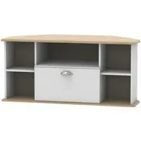 Victoria Corner TV Unit - Grey, Riviera Oak