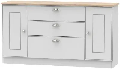 Victoria Wide Sideboard with Storage - Grey