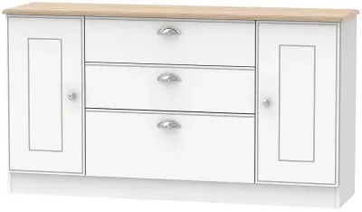 Victoria Wide Sideboard with Storage - White Ash