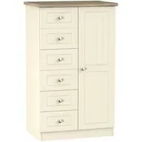 Vienna 1 Door Midi Wardrobe - Cream