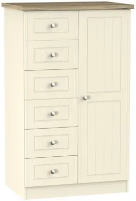 Vienna 1 Door Midi Wardrobe - Cream