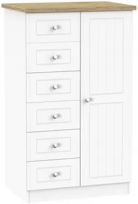 Vienna 1 Door Midi Wardrobe - Porcelain