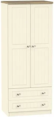 Vienna 2 Door 2 Drawer Double Wardrobe - Cream, Ash image