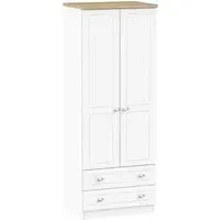Vienna 2 Door 2 Drawer Tall Wardrobe - Porcelain