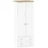 Vienna 2 Door 2 Drawer Tall Wardrobe - Porcelain