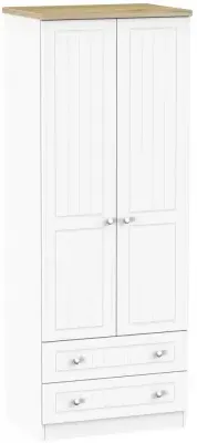 Vienna 2 Door 2 Drawer Tall Wardrobe - Porcelain