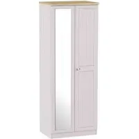 Vienna 2 Door Tall Wardrobe with Mirror - Cashmere