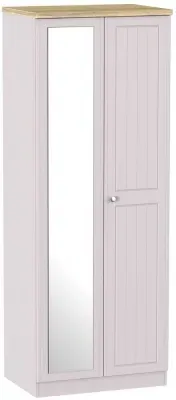 Vienna 2 Door Tall Wardrobe with Mirror - Cashmere