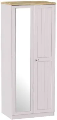 Vienna 2 Door Wardrobe with Mirror - Cashmere Ash