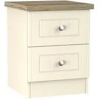Vienna 2 Drawer Bedside Cabinet - Cream