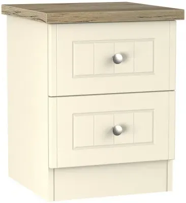 Vienna 2 Drawer Bedside Cabinet - Cream image