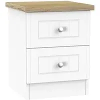 Vienna 2 Drawer Bedside Cabinet - Porcelain