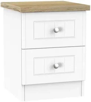 Vienna 2 Drawer Bedside Cabinet - Porcelain image