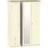 Vienna 3-Door Combi Wardrobe with Mirror - Cream Ash