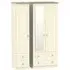 Vienna 3-Door Combi Wardrobe with Mirror - Cream Ash
