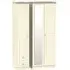 Vienna 3-Door Tall Combi Wardrobe with Mirror - Cream Ash