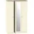 Vienna 3 Door Tall Triple Wardrobe with Mirror - Cream Ash
