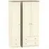 Vienna 3 Door Tall Wardrobe with 4 Drawers - Cream