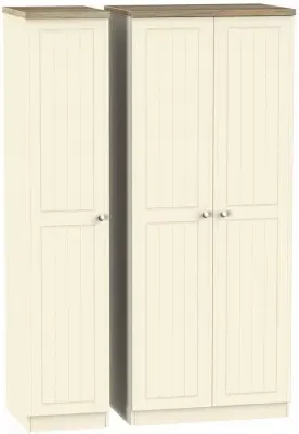Vienna 3 Door Triple Wardrobe - Cream, Ash image