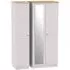 Vienna 3 Door Triple Wardrobe with Mirror - Kaschmir Ash