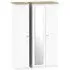 Vienna 3 Door Triple Wardrobe with Mirror - Porcelain