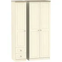 Vienna 3-Door Wardrobe with 2 Drawers - Cream
